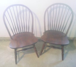 Two Hoop Back Oak Windsor Chairs