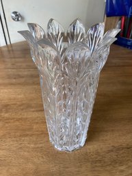 Vintage Wheat Stalk Crystal Vase- Heavy