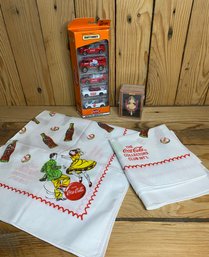 Coca Cola Matchbox, Collectible Cards And Doily