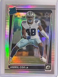 2021 Panini Donruss Optic Jabril Cox Silver Rated Rookie Prizm Card #286