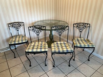 Set Of Four Woodard Wrought Iron Chairs