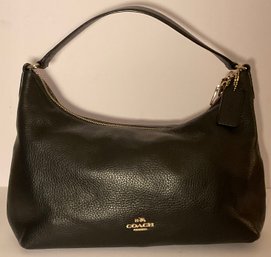 Coach Black  Leather Hobo Handbag, Adjustable, Detachable Strap.