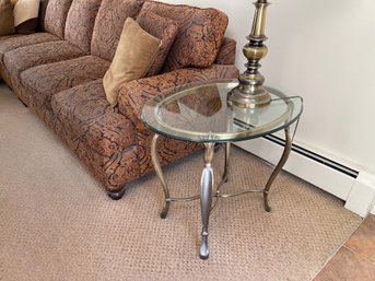 A Metal & Glass End Table
