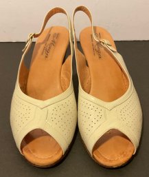 Vintage Mega, Made In Italy, Slip On Open Toe Shoes.