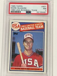 1985 Topps 1984 United States Baseball Team Mark McGwire Rookie Card #401    PSA 7
