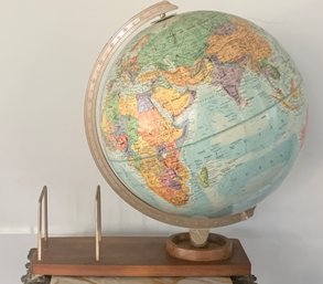 Vintage Replogle World Nation Series 12' Rotating Desktop Globe With Rack