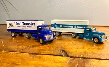 Pair Of Diecast Trucks- Klausen Shoes And Ideal Transfer