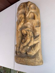 Carved Wood Statue Wall Decor