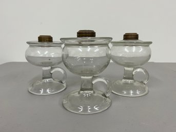 Group Of (3) Antique Pat 1870 Oil Guard Lamps