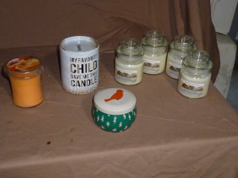 Candle Lot #2: Asst New And Once Burned 7 Pieces