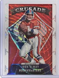 2021 Panini Rookies And Stars John Elway Crusade Red Wave Prizm Card #CR-13