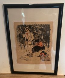 Framed Zincography By Theophile Alexandre Steinlen