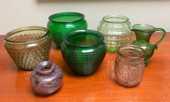 Vintage Green & Pink Planters & Vases