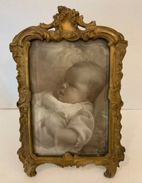 Antique Brass Ornate Frame With Beveled Glass From Stern Brothers