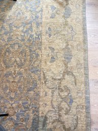 Persian Wool Area Carpet In Subtle Beige & Blue