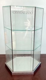 6 Sided Glass Table Top Display Case Great For Jewelry Smalls Shows Mirrored Floor