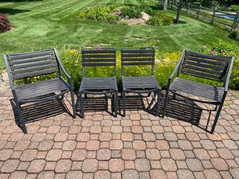 Set Of Four Brown & Jordan Patio Chairs, Shhh The Queen & Kings Thrones Need Some Polishing.