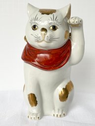 Lucky Cat Figurine Made In Japan #01551