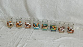 Vintage Set Of 8 Winnie The Pooh Glasses