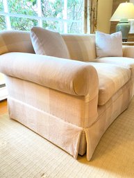 Custom Brushed Cotton Chenille Two Cushion Sofa