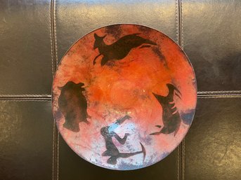 Enameled Copper Decorative Bowl Signed By Artist Barbara Culp (American, B. 1948)