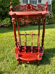 Lot 1 Of 2, Antique Style Telephone/Hall Table With Fretwork And Drawer, Very Good Condition