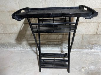 Black Wicker Serving Table