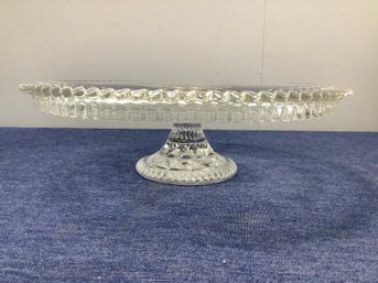 Glass Cake Stand With Thick Rimmed Platter