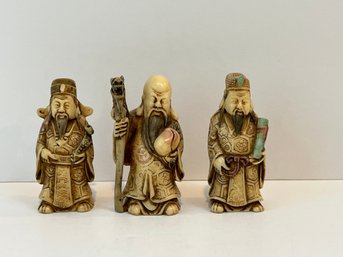Three Chinese Deity Figures