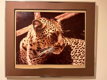 A Framed  Signed  Litho Of Cheetah 15/150 - No Glass - 22' X 26'