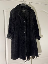 1 Madison Faux Persian Lamb Coat . Petite Medium