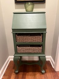 Vintage Secretary Desk With Shelves & Baskets