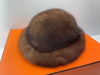 Vintage Beaver Hat By Heads Up Trio And Fur Inuit Doll