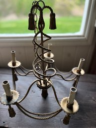 Metal Chandelier With Tassel Motif