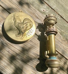 Vintage Brass Embossed Rooster Key Holder And Other