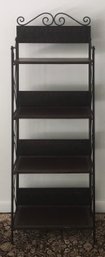 Greek Key Design, Metal Fold Down 4 Shelf Bookshelf, Decorative Shelving