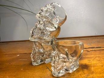 4 Skull Crystal Head Vodka Shot Glasses