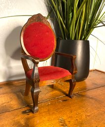 Salesman Sample Size Velvet And Wood Chair