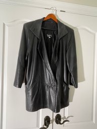 Jean Pierre 3/4 Length Leather Coat . Size Small