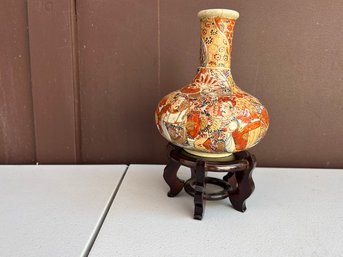 Porcelain Japanese Orange Vase