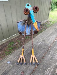 Artist Made Shovel Bird Lawn Ornament