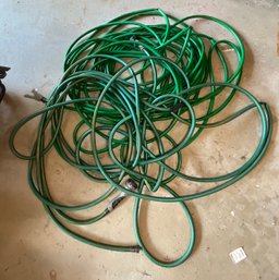 Two Green Hoses To Make A Nice Extra Ling Hose Great For The Gardener Type