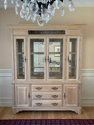 Manor House Furniture Breakfront China Cabinet In Natural Glazed Finish