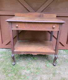 Solid Wood Side Table With Drawer