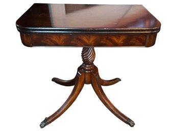 Brandt Sheraton Style Mahogany Swivel/flip Top Pedestal Table