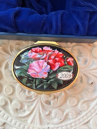 Halcyon 2003 Memory Making Trinket Box, Made In England, Porcelain, Oval Shape