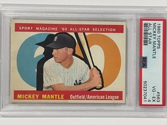 1960 Topps Mickey Mantle All Star Card #563    PSA 4