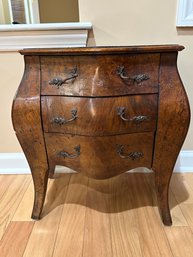 Diminutive Vintage Burlwood Three Drawer Bombay Chest