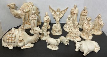 Vintage 1961 Holland Mold Nativity Set, 16 Pc.