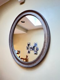 Wood Frame Oval Wall Mirror